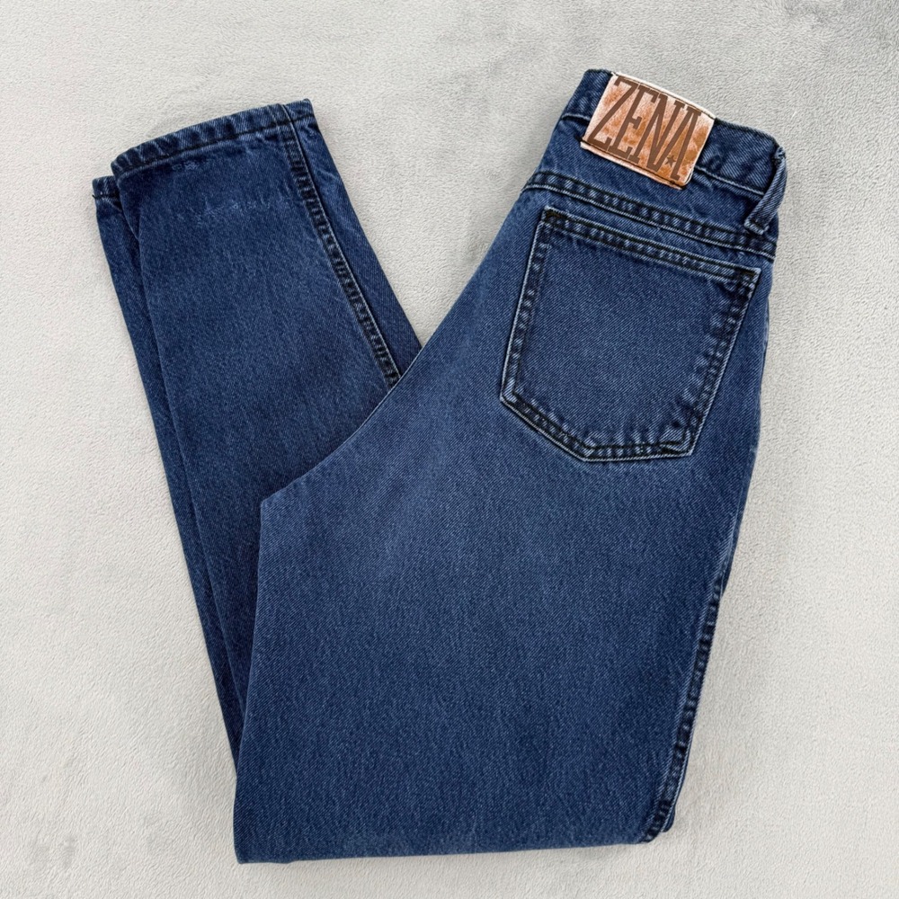 Vintage Zena Jeanswear High Waisted Mom Jeans Medium Wash Button Fly Size 7